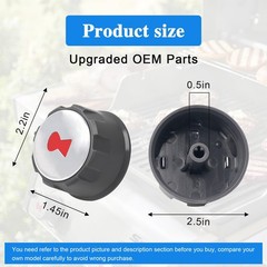Replacement Grill Control Knobs for Weber E-Spirit 200 Series 3 Pcs
