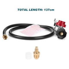 4FT 0-30PSI High Pressure Propane Regulator with Hose & Gauge, 1/8 MNPT Pipe Fit