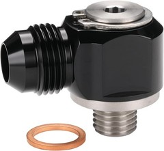 8AN Male Flare Banjo to M12x1.5 Stainless Steel Banjo Bolt 8AN to M12x1.5 Black