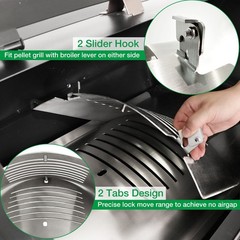 Flame Broiler Kit for Pit Boss 850 820 Series Pellet For 800 Series, Silver