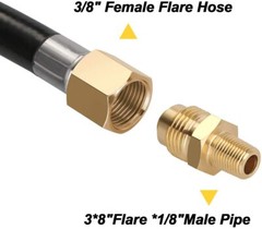 20FT Propane Hose Assembly & Both 3/8″ Female Flare for Gas Grill Pipe Fitting