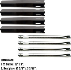 Grill Burner Tubes Heat Shield Plates 4 Pack Replacement Parts for Perfect Flame