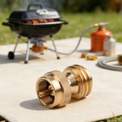 Solid Brass Steak Saver Propane Tank Adapter 1lb To 20lb Grill Bottle Converter