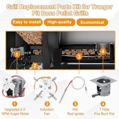 Replacement Parts Kit for Wood Pellet Grills – Auger Motor, Ignitor, Burn Pot, F