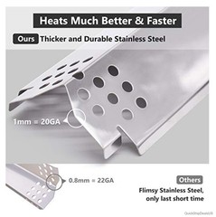 Stainless Steel Grill Heat Plate 2 Pack 14 9/16 Inch Flame Tamer for 2 Burner