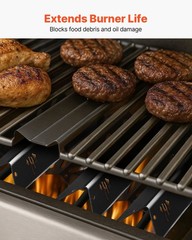 17in GS4-Compatible Porcelain Grill Flavorizer Bars and Deflectors 8-Pack