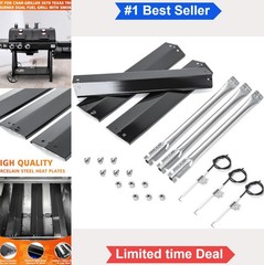 Gas Grill Burner Replacement 20 Inch Stainless Steel Heat Plate Tent Ignitor Kit