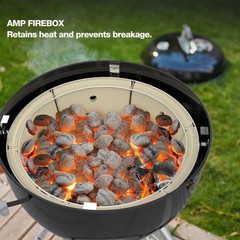 onlyfire Stainless Steel Charcoal Ash Basket Firebox Heat Deflector Weber 22″