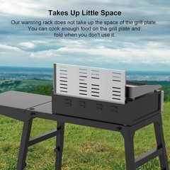 Space-Saving BBQ Shelf – Foldable Warming Rack for Outdoor Grilling – 2 Pack