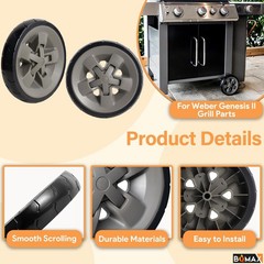 Grill Wheels 8″ for Genesis II & LX Series – Replacement Parts, 2-Pack Kits