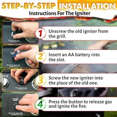 Durable Gas Grill Igniter with Tool-Free Installation – Fits AA Battery Systems