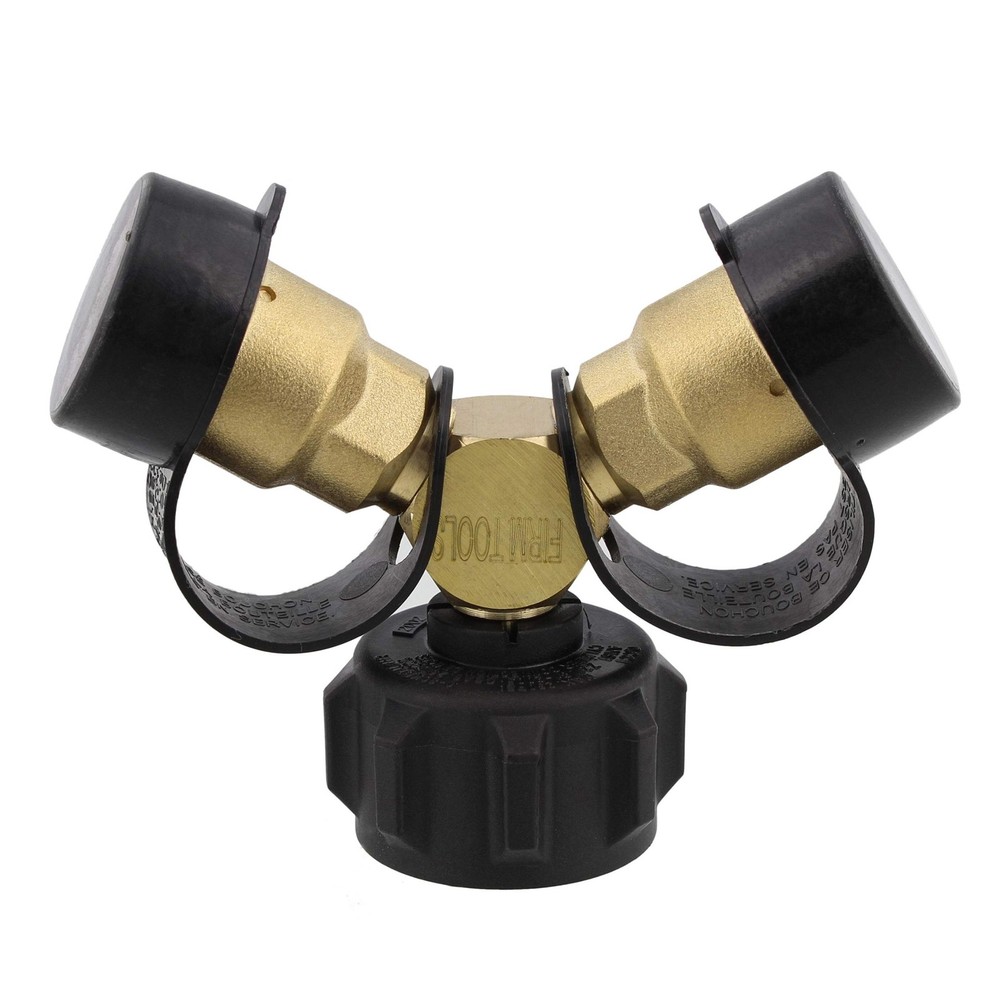 Dumble Propane Tank Adapters LP Gas Line Splitter 2 3/8 inch, 1/4 Black
