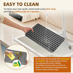BAC772 18.25”X11.5” Sear Grate Grill Accessory, Reversible Grill Grate Compati