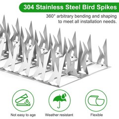 Puthpy 5 Pack Stainless Steel Squirrel Spikes for Bird Feeder, 5 FT Squirrel S