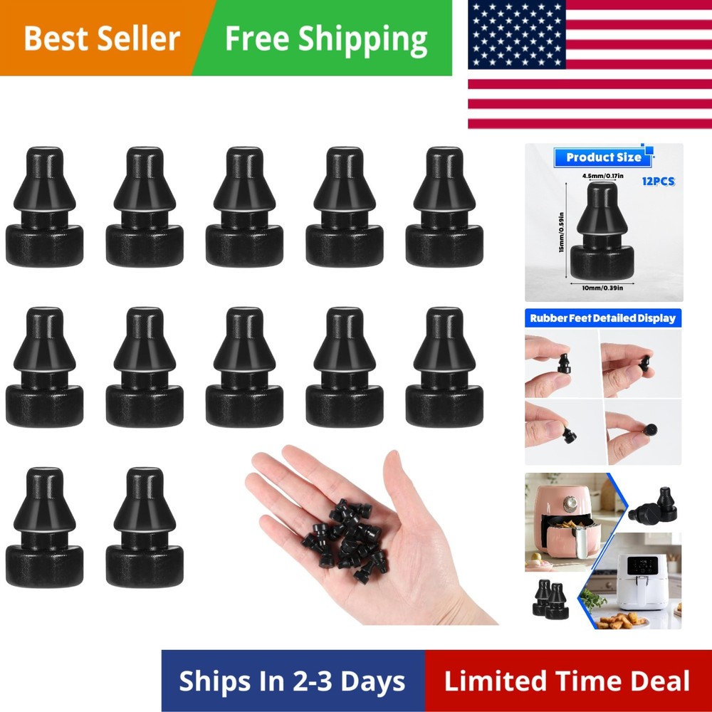 12 Pack Rubber Feet Bumper Push-In Series for Crockpot, Slow Cooker Feet Replace