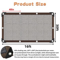 Shade Cloth for Plants Greenhouse, 40-50% Sunblock Shade Sails -for Outdoor G…