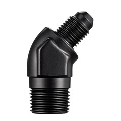 4AN Male Flare to 3/8″ NPT Pipe 45 Degree Fitting Adapter Aluminum Black