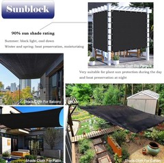 10×30 Ft Shade Cloth for Garden, 90 Black Sun Fabric with Grommets Plants Heat