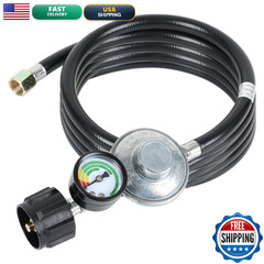 Atkke 6Ft Propane Hose Regulator Gauge Gas Grill Regulator Gauge For Most Lp