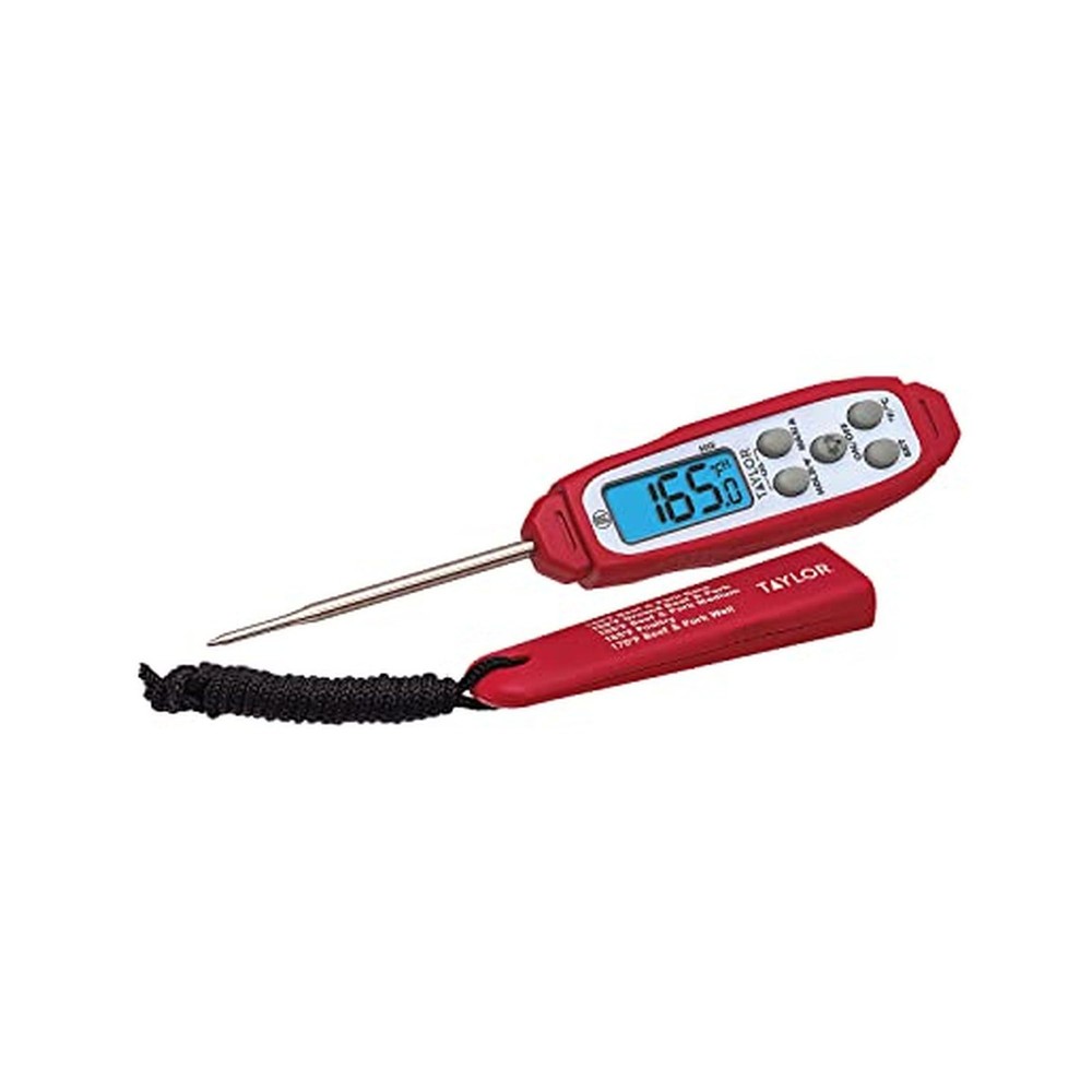 Taylor Digital Waterproof Thermometer with Bright Blue standard, Red