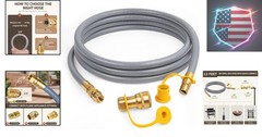 12 Feet 3/8″ ID Natural Gas Hose, Low Pressure LPG Hose with Quick Connect, f…