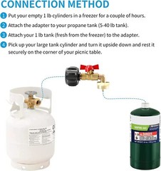 QCC1 90 Degrees Propane Refill Pressure Elbow Adapter & ON-Off Control Valve 1LB
