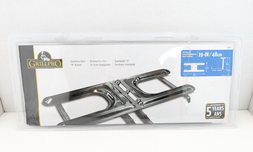 GrillPro Stainless Steel “H” Burner – Universal Fit – 19″/48CM – 23513 – New