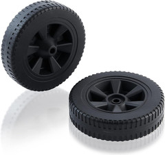 BBQ Grill Wheels Kit Plastic Black 2 Pcs 7 Inches Replacement Parts for Dyna Glo
