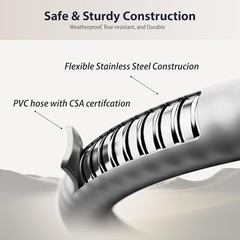 15FT 3/8″ ID Natural Gas Hose – Durable PVC Rubber, Quick Connect for Grills & H