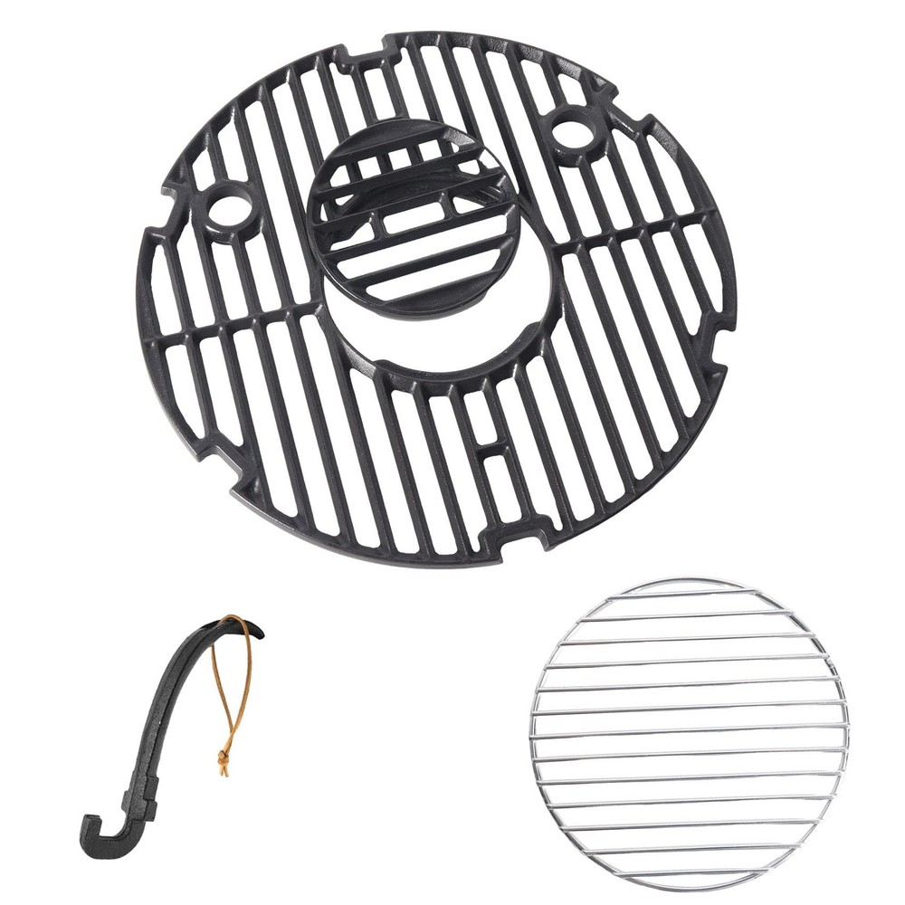 13 3/4 Inch Round Cast Iron Grill Charcoal Grate Kit For CharGriller Akorn