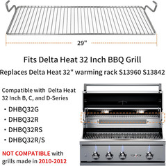 S13960 Grill Warming Rack Replacement Parts for Delta Heat 32 Inch BBQ Grill 304