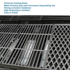 3pcs Cast Iron Grill Grates Replacement for Dyna Glo 4 Burner BBQ Grills