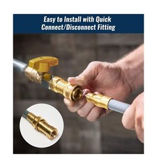 25 Feet 3/8 inch ID Natural Gas Grill Hose with Quick Connect Fittings, Natur…