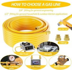 70FT 3/4″ Flexible Corrugated Steel Propane Hose Conversion Kit – Safe & Durable