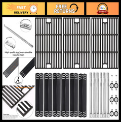 Stainless Steel Grill Parts Kit for 6 Burner Gas Grill – Burners, Heat Plates &