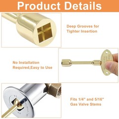 2 Pack 4 Inch Universal Gas Valve Key, Fits 1/4″ and 5/16″ Fireplace Replacem…