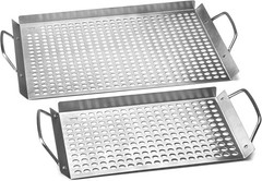 Professional Grade Stainless Steel Grill Toppers, 2-Pack