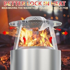 Heat Deflector for Solo Stove Ranger 15″ – Carry Handle, 3 Legs, Pellet Adapter,