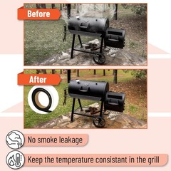 Grill Gasket, 3/4″x 1/8″, 2 Pack, 5 ft, Smoker Gasket Sealer High Temp, Easy …