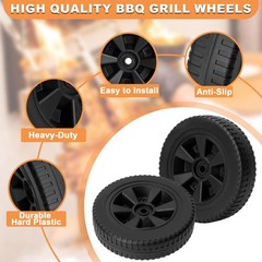 7” BBQ Wheels G437-0037-W1 for Charbroil Grill Wheels Replacement Gas2coal 4633