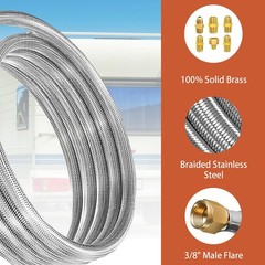 24 FT Propane Hose Extension – High Pressure Braided Gas Line for Grill/Fire Pit