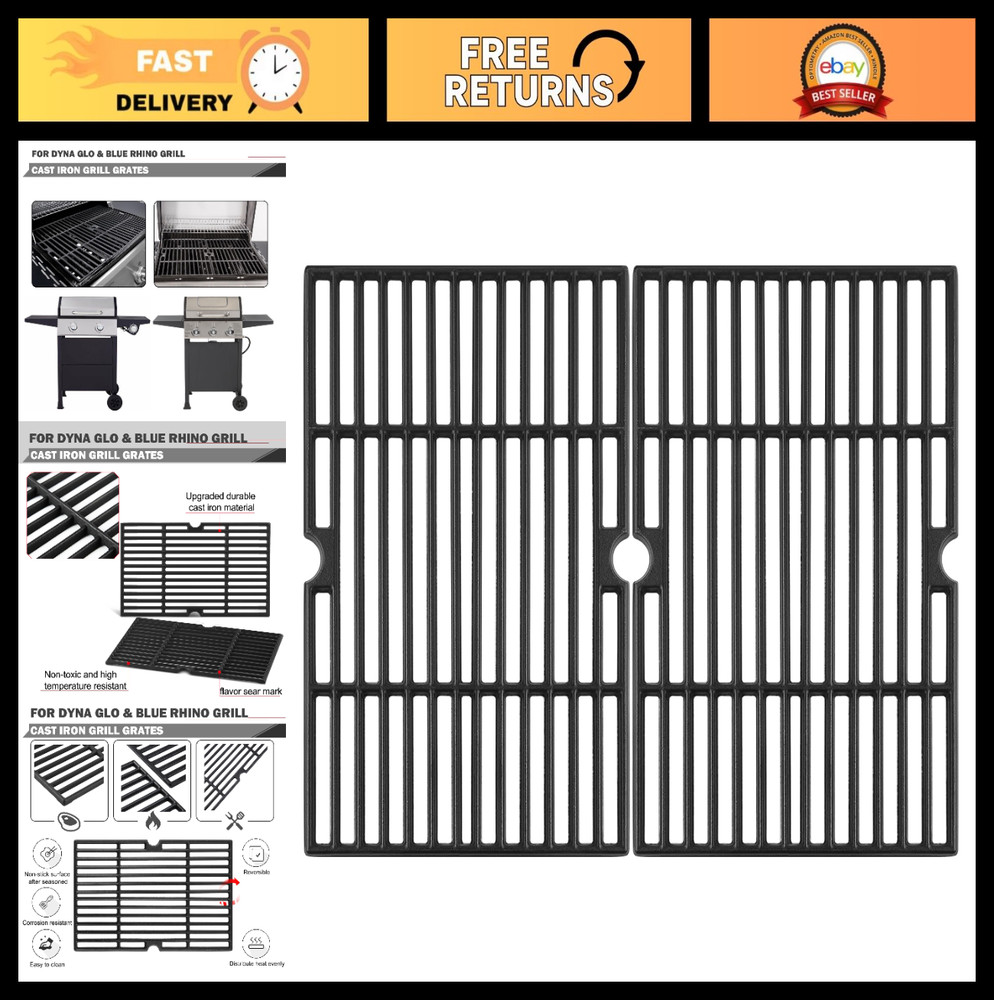 Replacement Grill Grates for 3 Burner Gas Grills – Fits Dyna Glo & Blue Rhino Mo