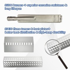 4-Pack 16516 Stainless Steel Burners 16 1/8″, 4-Pack 16631 Flame Tamers