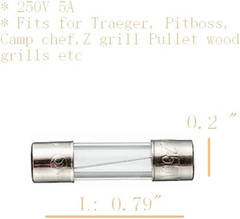 Fuse Replacement for Traeger Pit Boss Z Grills Weber Wood Pellet Grills 5A 250V