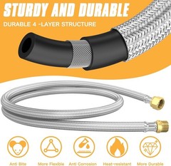 Durable 4FT Propane Extension Hose with Solid Brass Fittings – Ideal for Grills