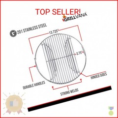 201 Stainless Steel Charcoal Grill Cooking Replacement Grate (ACTUAL DIAMETER 13