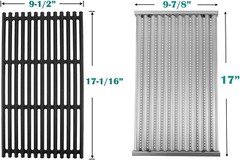 3-Pack Cast Iron & Stainless Steel Grates/Emerger Plates for Charbroil 4 Burners