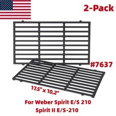7637 17.5″ Cast Iron Grill Grates for Weber Spirit 200 E210 E-220 S210 S-220 2-P