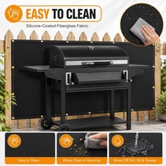 Fireproof Grill Railing Heat Shield Fiberglass 3×4 Black Privacy Cover